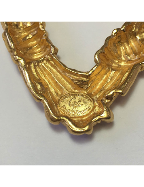 CHRISTIAN LACROIX vintage brooch in gilded metal