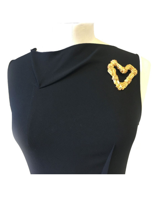 CHRISTIAN LACROIX vintage brooch in gilded metal