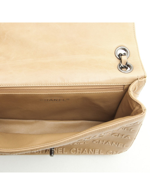 CHANEL timeless bag in beige embossed CC CHANEL lambskin leather