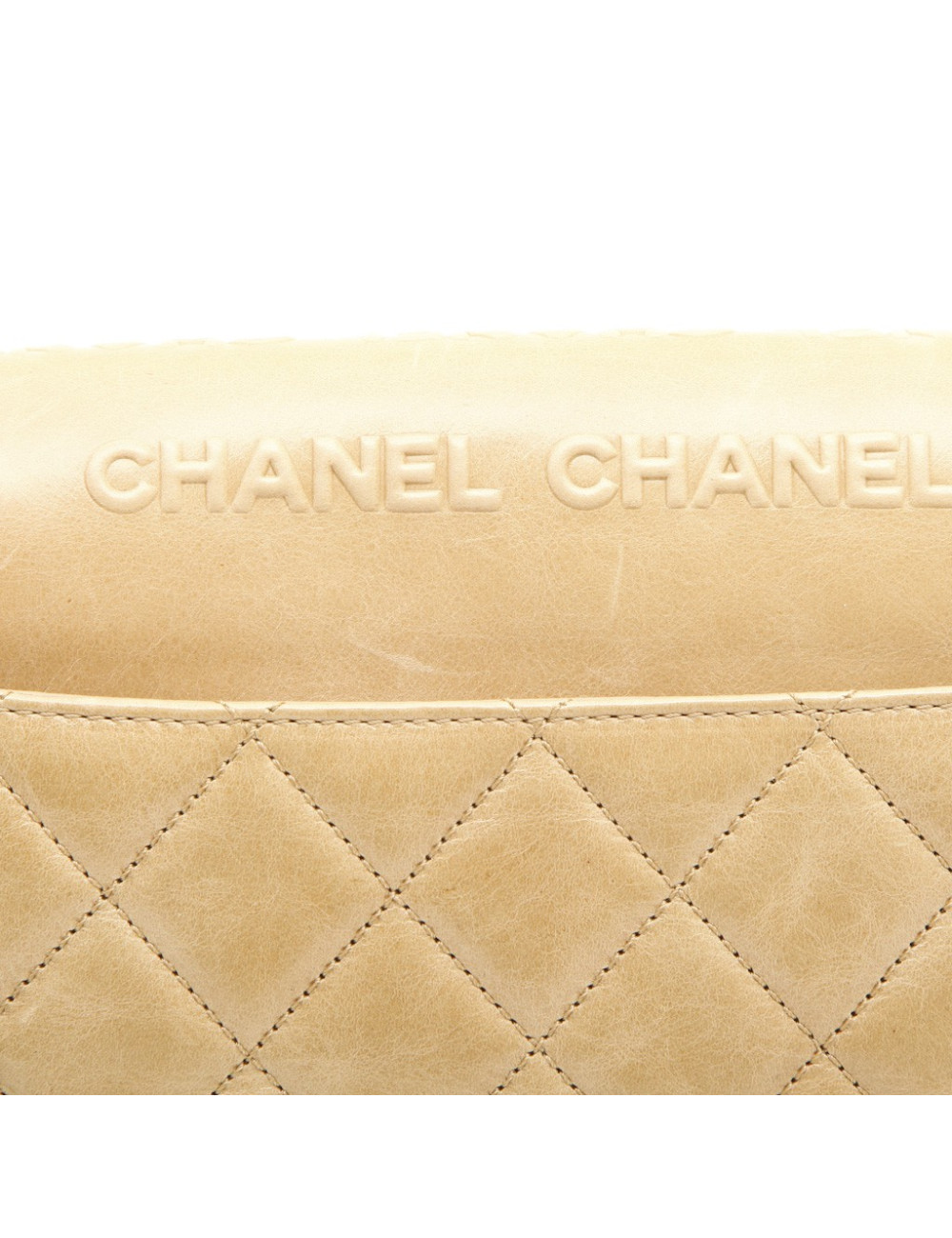 CHANEL timeless bag in beige embossed CC CHANEL lambskin leather