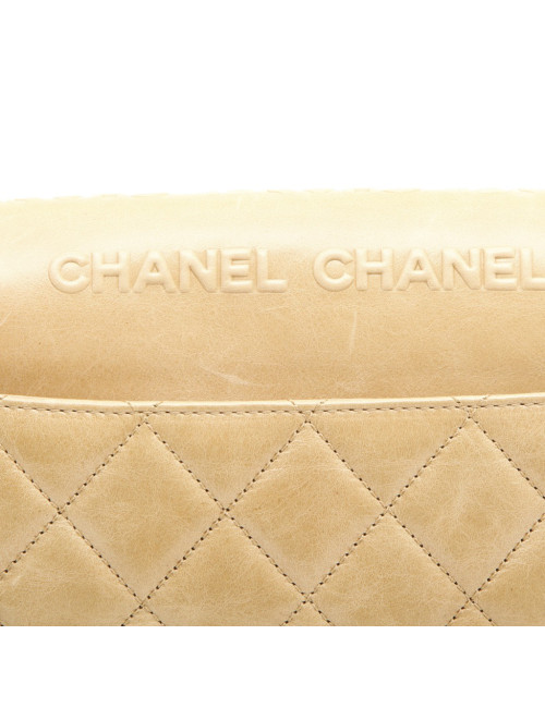 CHANEL timeless bag in beige embossed CC CHANEL lambskin leather