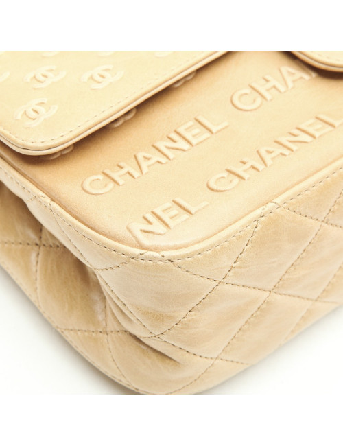 CHANEL timeless bag in beige embossed CC CHANEL lambskin leather
