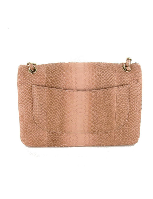 Jumbo CHANEL en python rose poudré