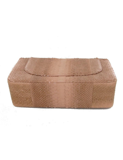 Jumbo CHANEL en python rose poudré