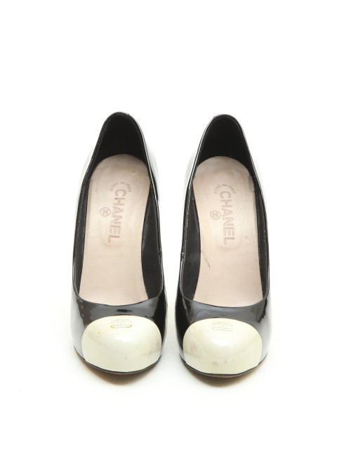 Escarpins T 40 CHANEL Compensés bicolores