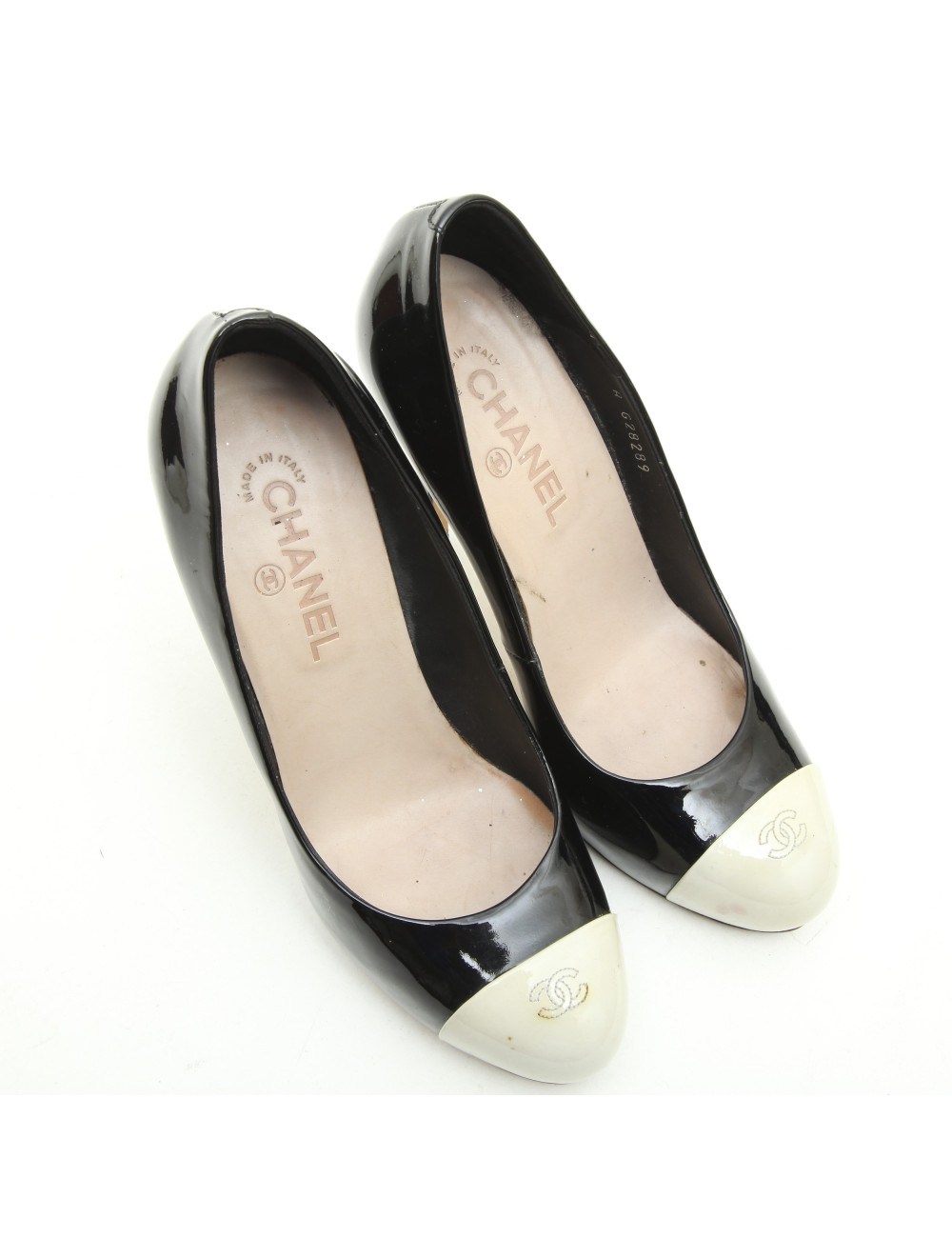 Escarpins T 40 CHANEL Compensés bicolores