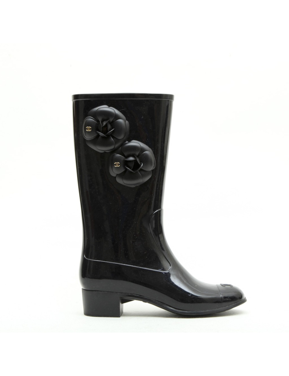 Bottes de pluie CHANEL avec camélias
