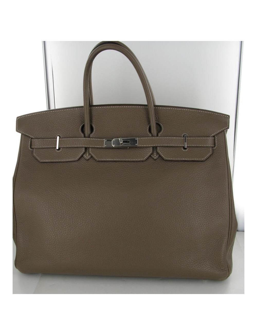 BIRKIN 40 HERMES étoupe taurillon clémence