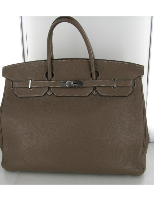 BIRKIN 40 HERMES étoupe taurillon clémence