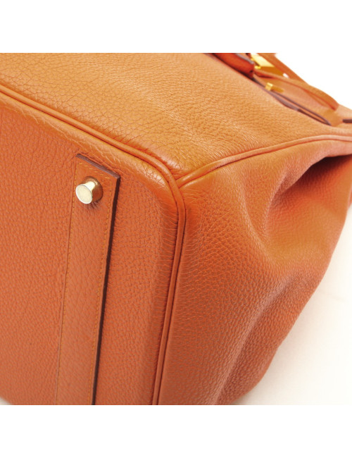 HERMES Birkin 40 bag in orange togo leather 