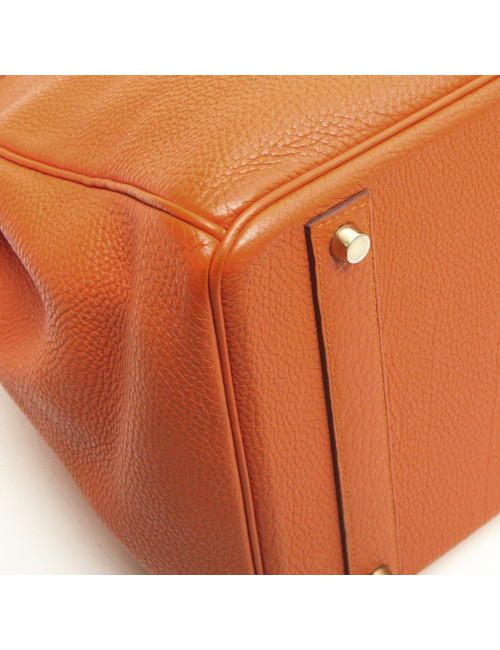 HERMES Birkin 40 bag in orange togo leather 