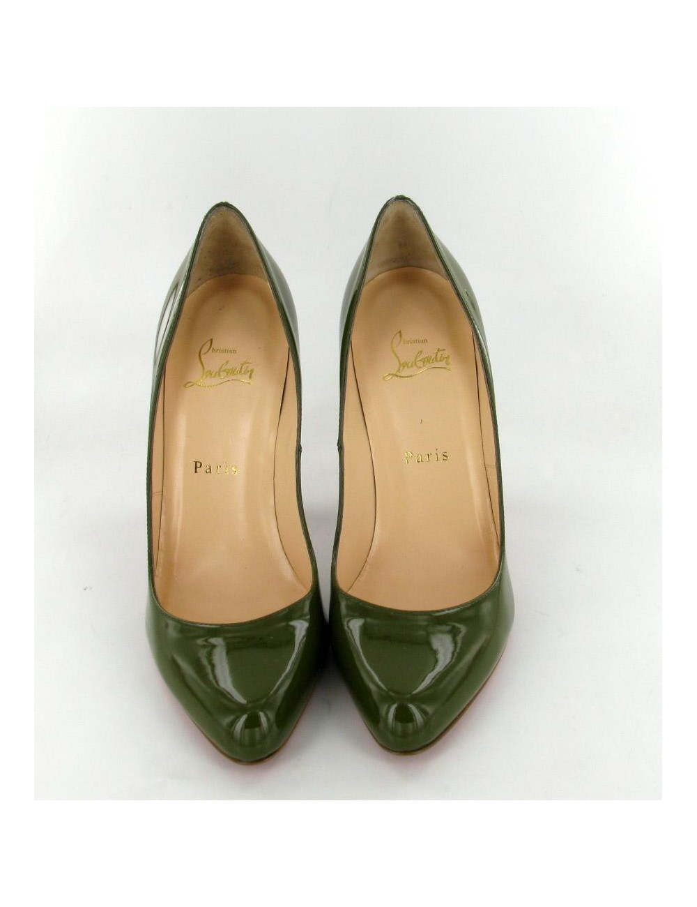 LOUBOUTIN T39 cuir vernis vert
