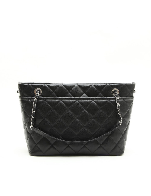 CHANEL tote bag in black grained leather