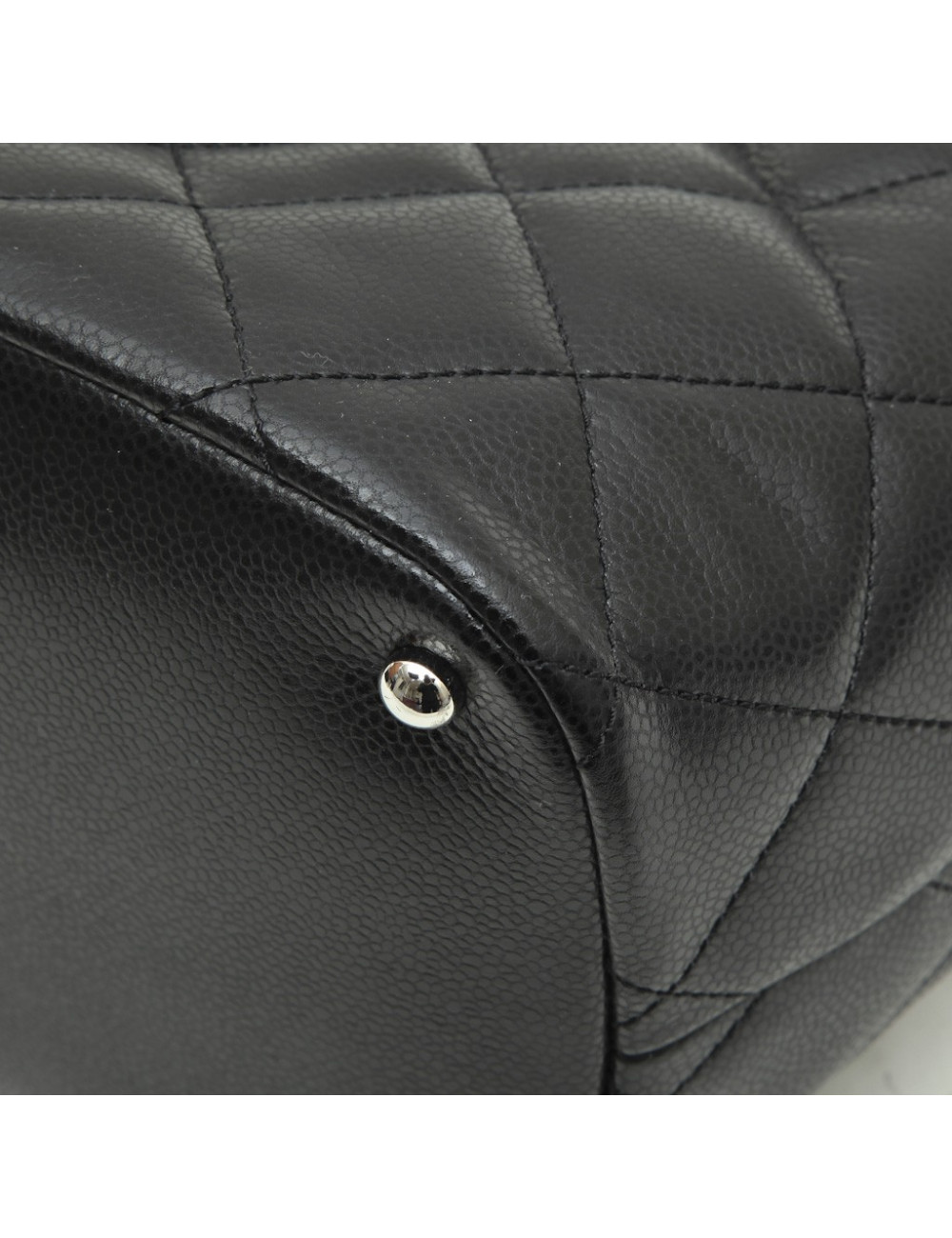 Sac Cabas CHANEL cuir grainé noir