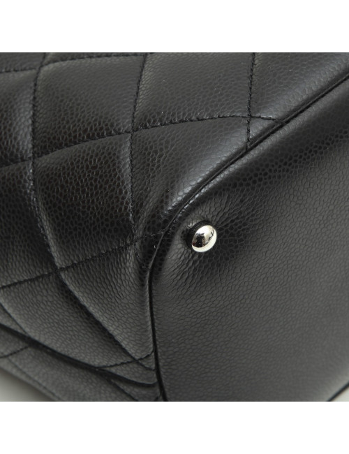 Sac Cabas CHANEL cuir grainé noir