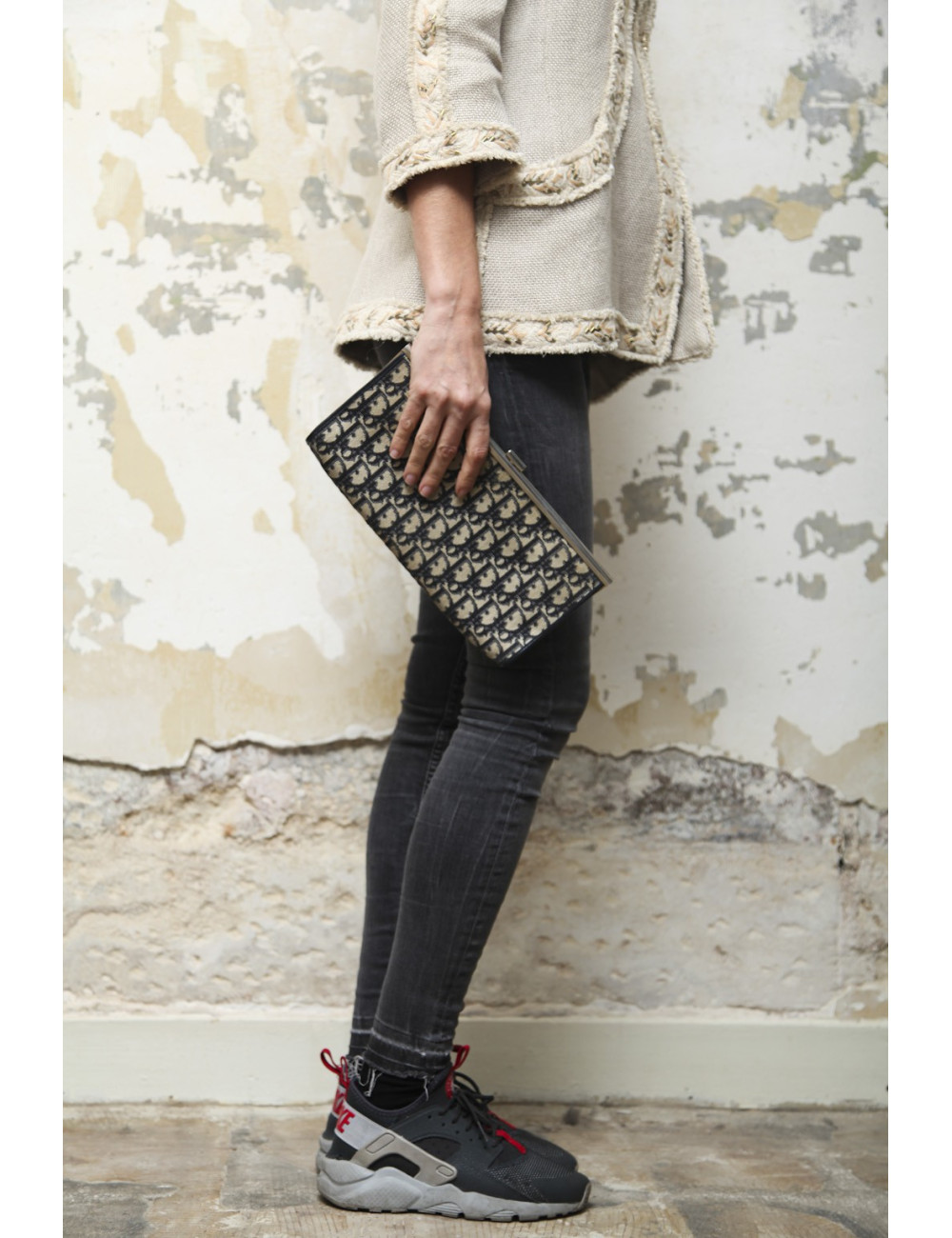 Pochette DIOR monogram bleu Vintage