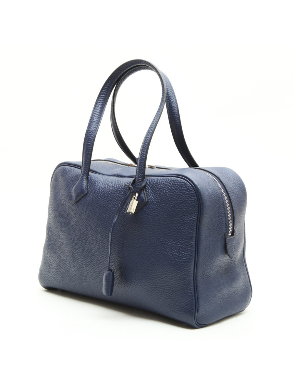 Sac Victoria HERMES Taurillon clémence bleu