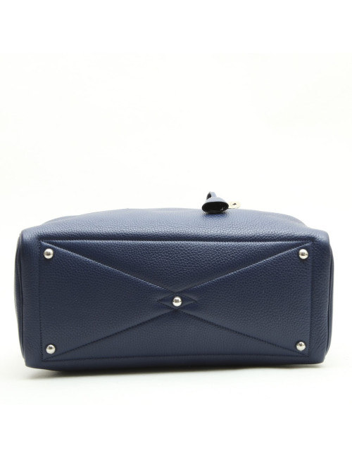 Sac Victoria HERMES Taurillon clémence bleu