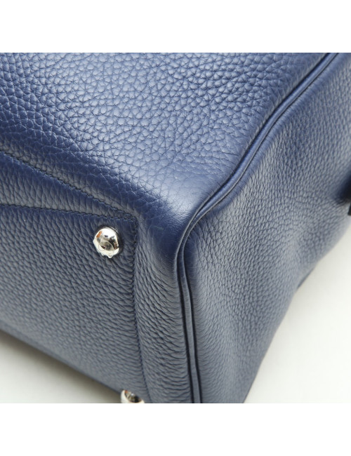 Sac Victoria HERMES Taurillon clémence bleu