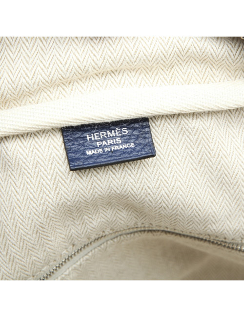 Sac Victoria HERMES Taurillon clémence bleu