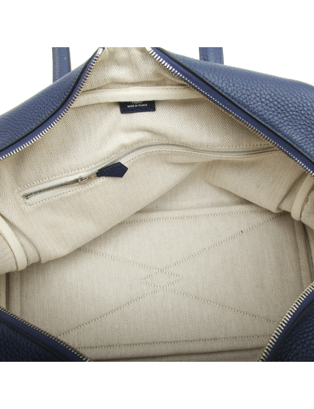 Sac Victoria HERMES Taurillon clémence bleu