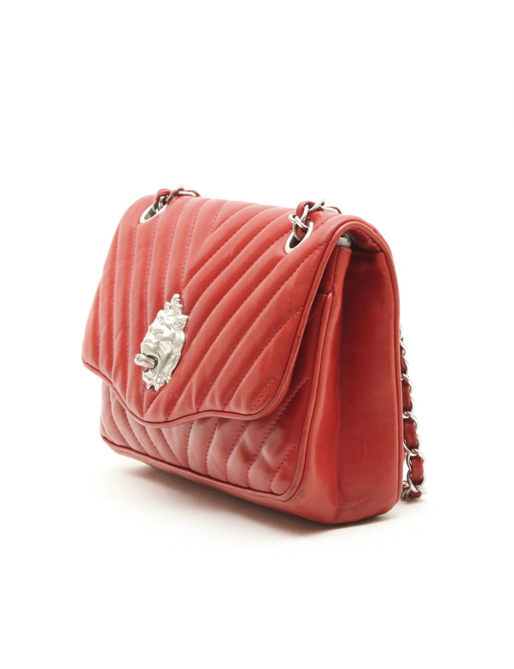 Sac 'Lion' Paris-Venise CHANEL cuir d'agneau rouge