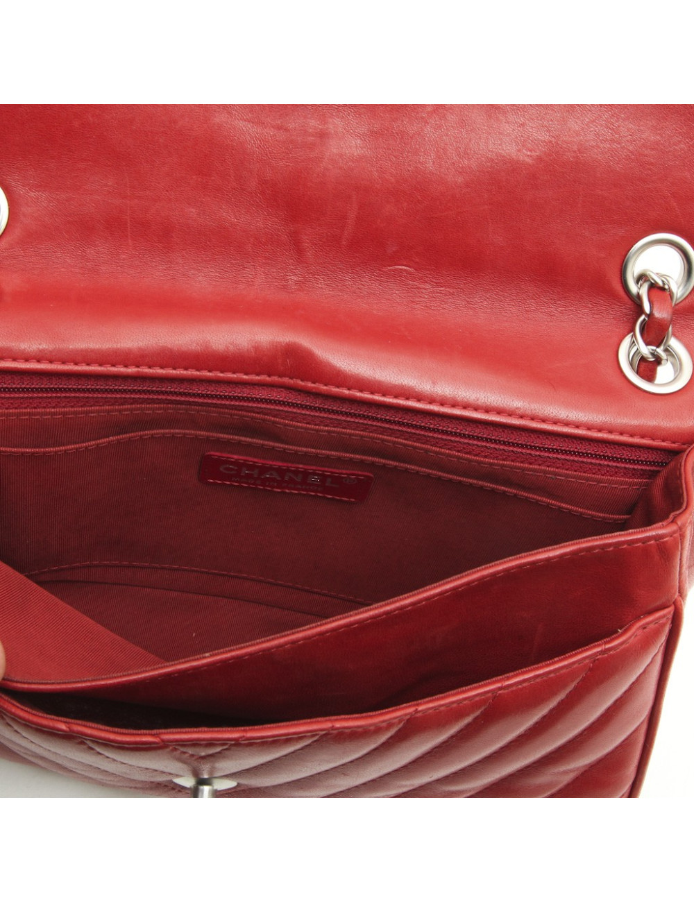 Sac 'Lion' Paris-Venise CHANEL cuir d'agneau rouge