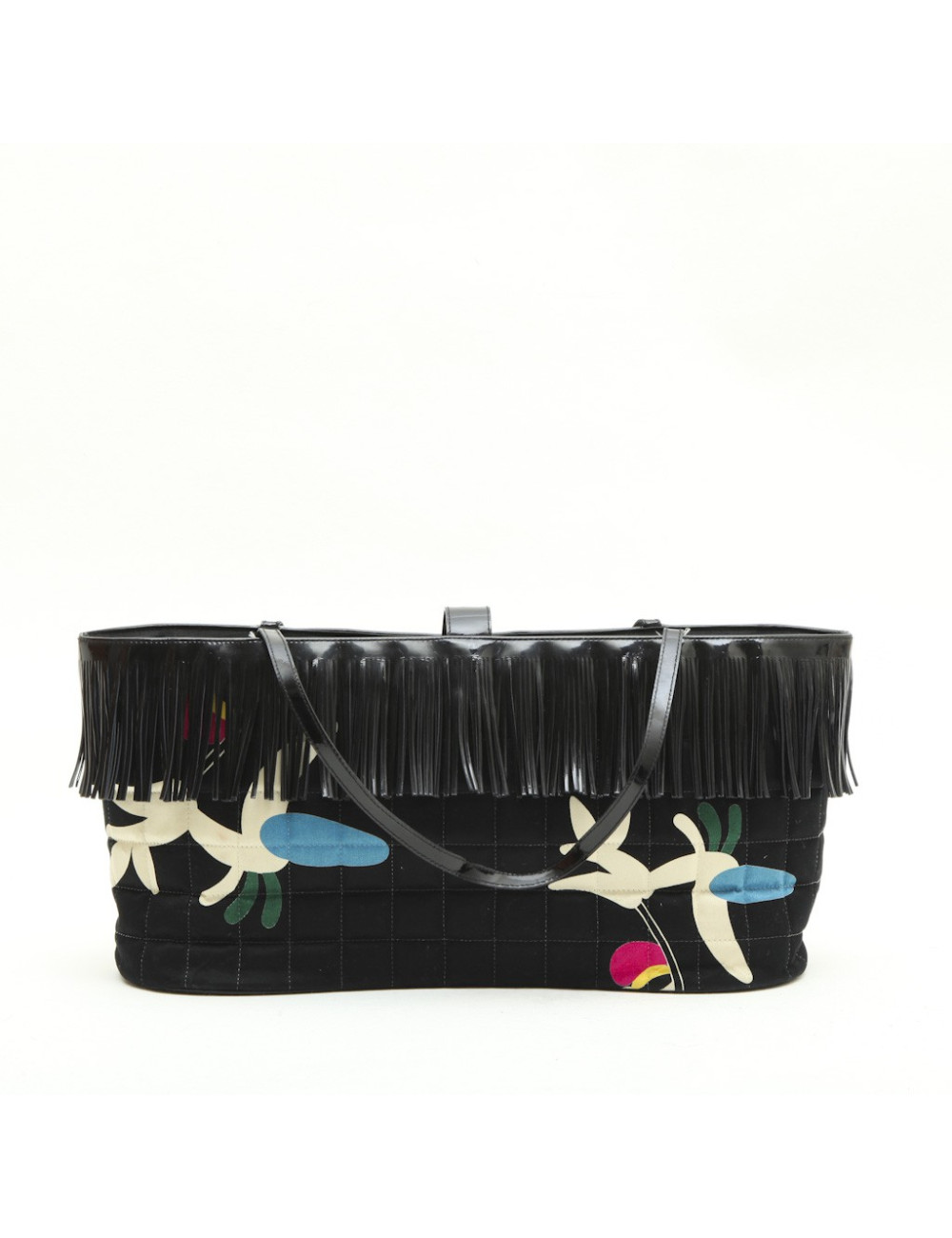 CHANEL bag with fringes in multicolored fabric