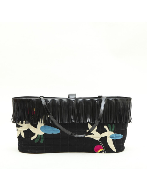 CHANEL bag with fringes in multicolored fabric