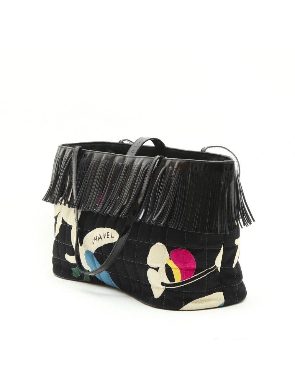 CHANEL bag with fringes in multicolored fabric
