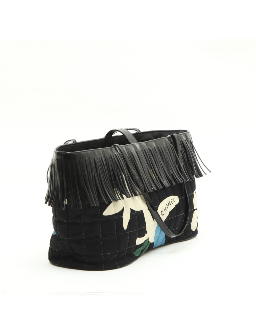 CHANEL bag with fringes in multicolored fabric
