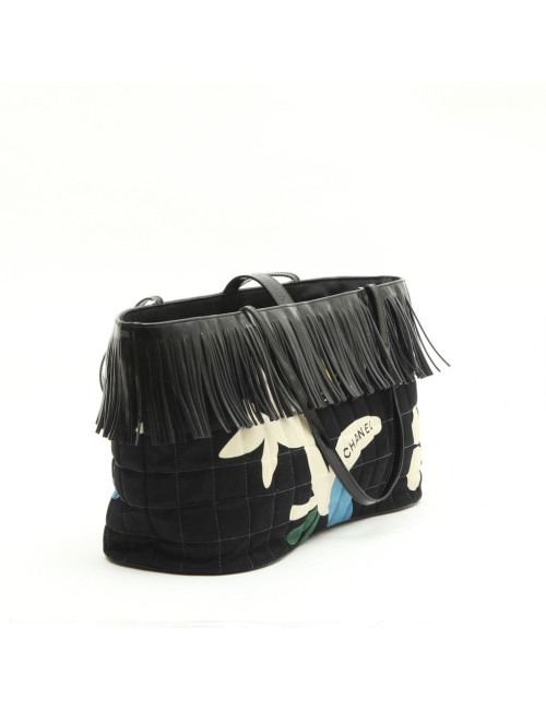 Sac CHANEL à franges toile matelassée