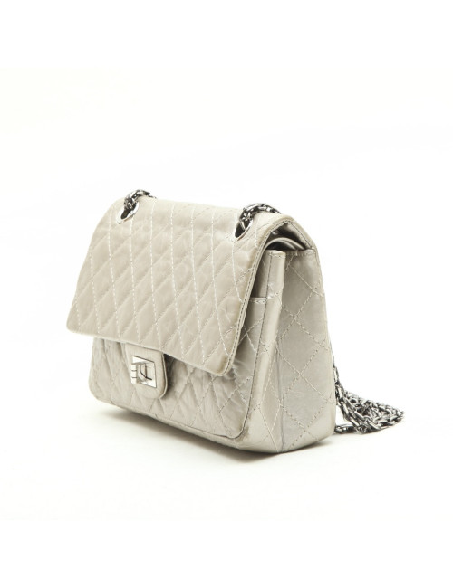 Sac CHANEL Timeless cuir vieilli argent