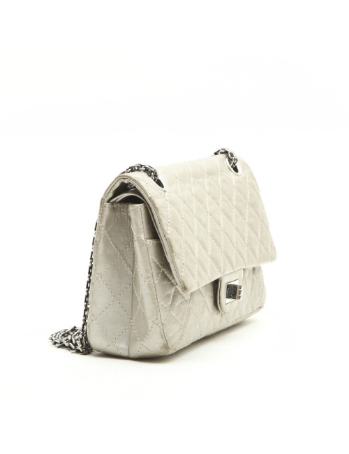 Sac CHANEL Timeless cuir vieilli argent