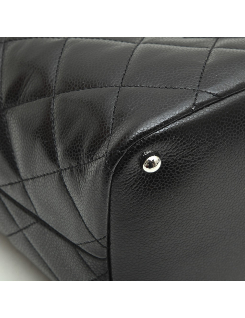 Sac cabas CHANEL cuir grainé noir