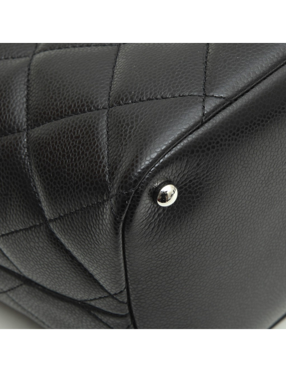 Sac cabas CHANEL cuir grainé noir