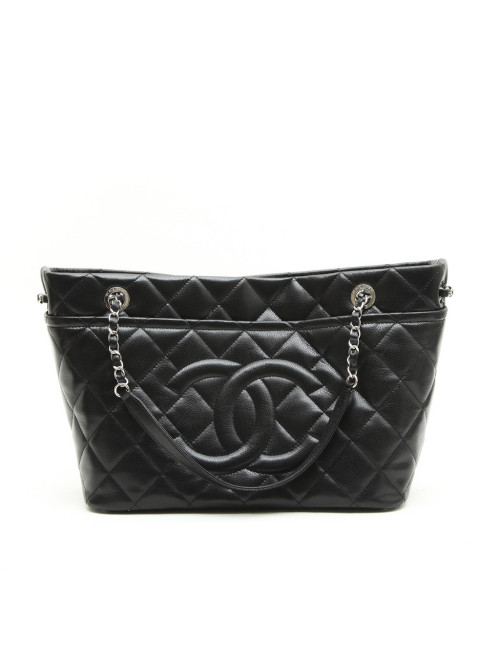 CHANEL Tote Bag in Black Grained Leather Big Model