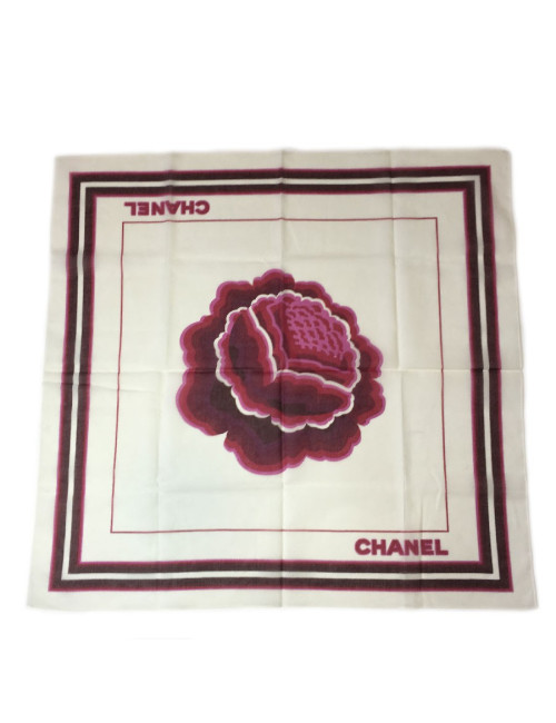 Carré CHANEL blanc et violet