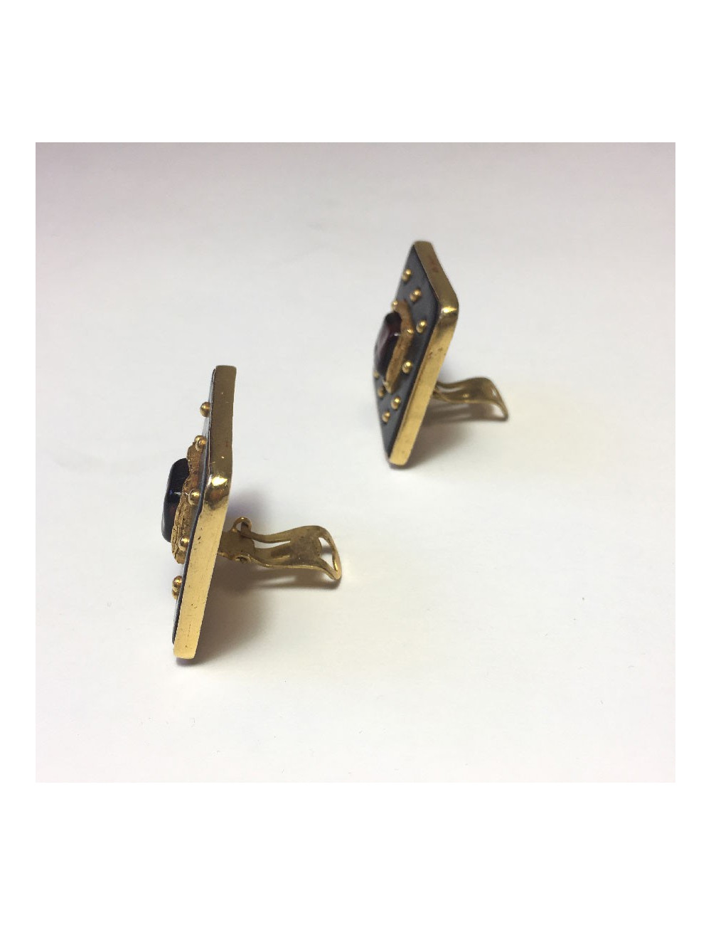 Boucles d'oreilles Clips CHRISTIAN LACROIX en métal doré 