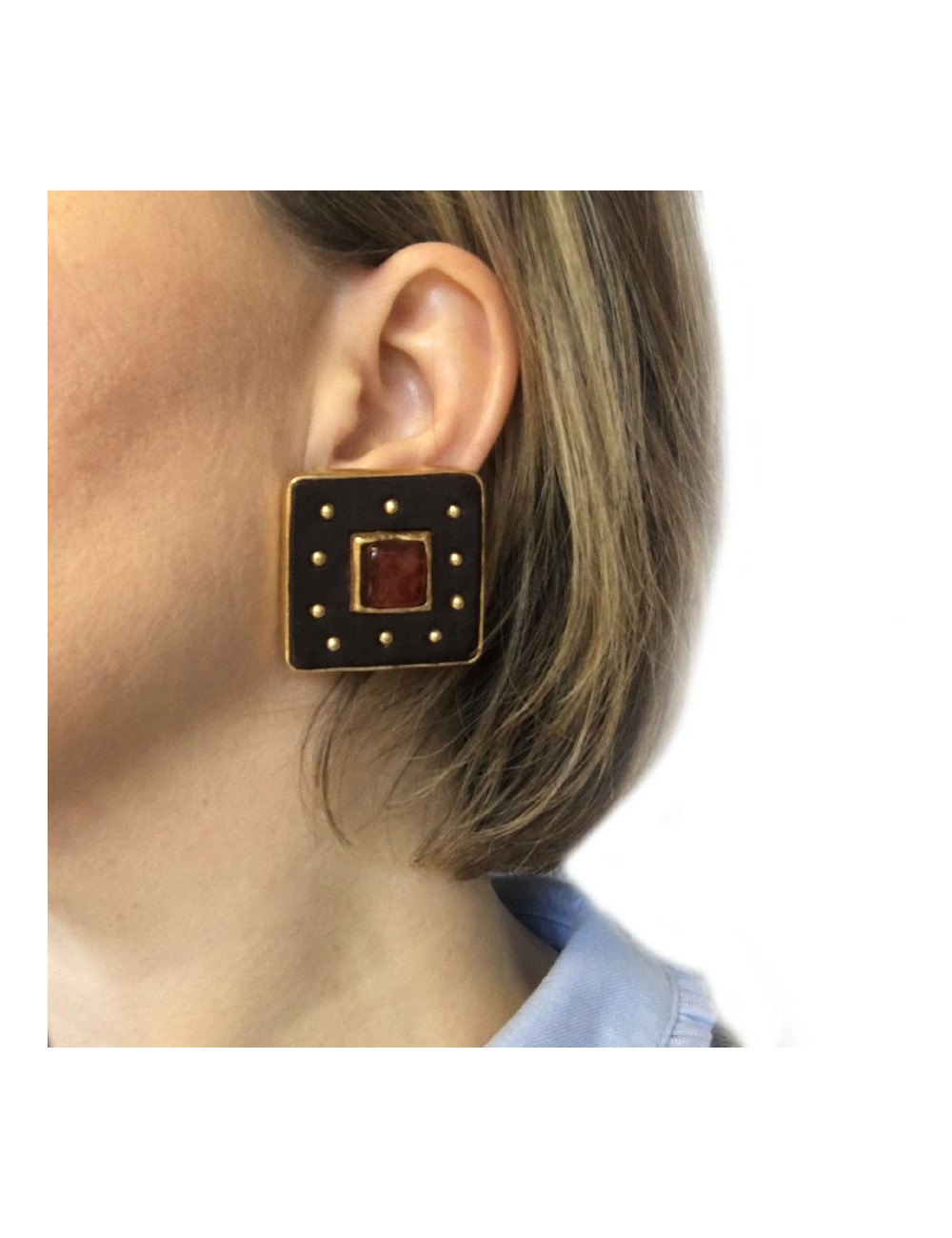 Boucles d'oreilles Clips CHRISTIAN LACROIX en métal doré 