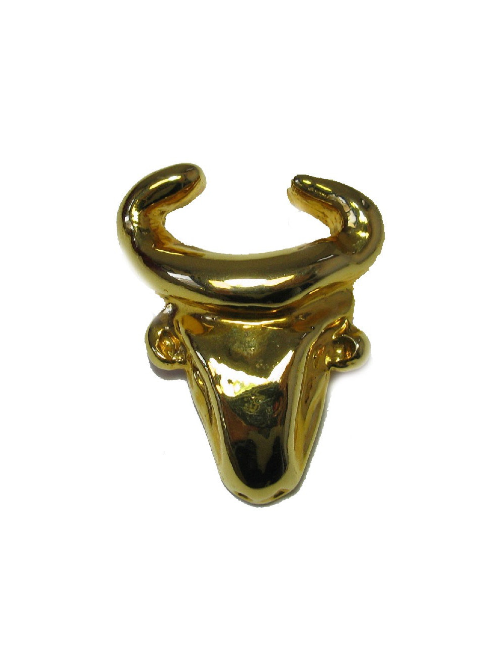 Broche CHRISTIAN LACROIX "Taureau" vintage en résine dorée