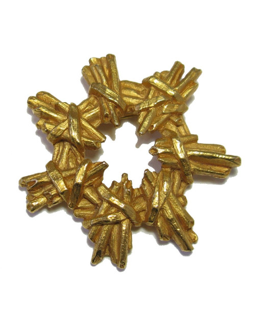 Broche CHRISTIAN LACROIX vintage en métal doré
