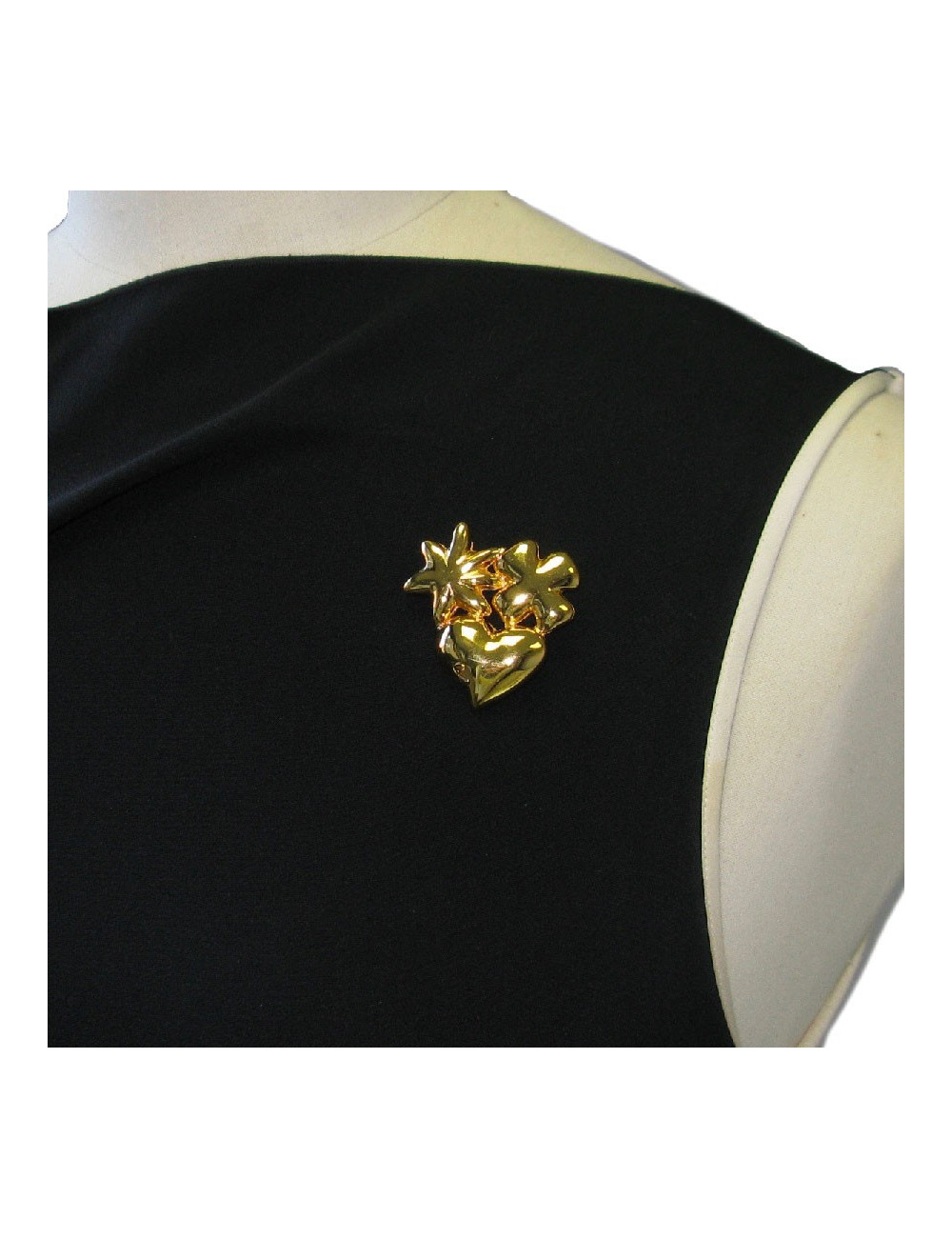 Broche CHRISTIAN LACROIX vintage en métal doré