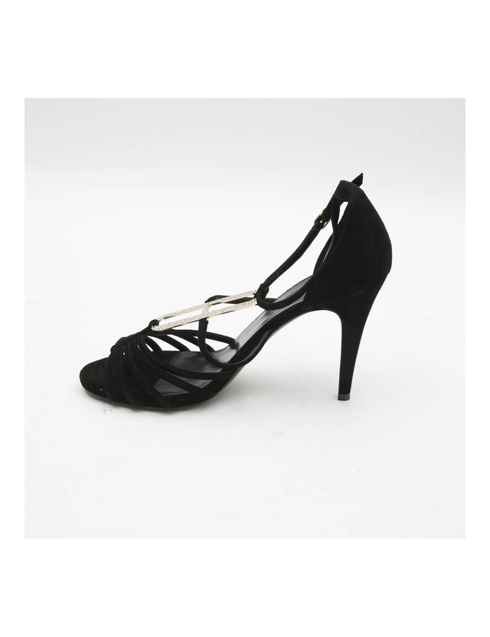 Sandales hautes T 39  HERMES daim noir 