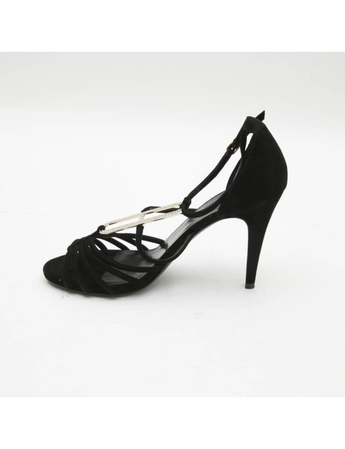 Sandales hautes T 39  HERMES daim noir 