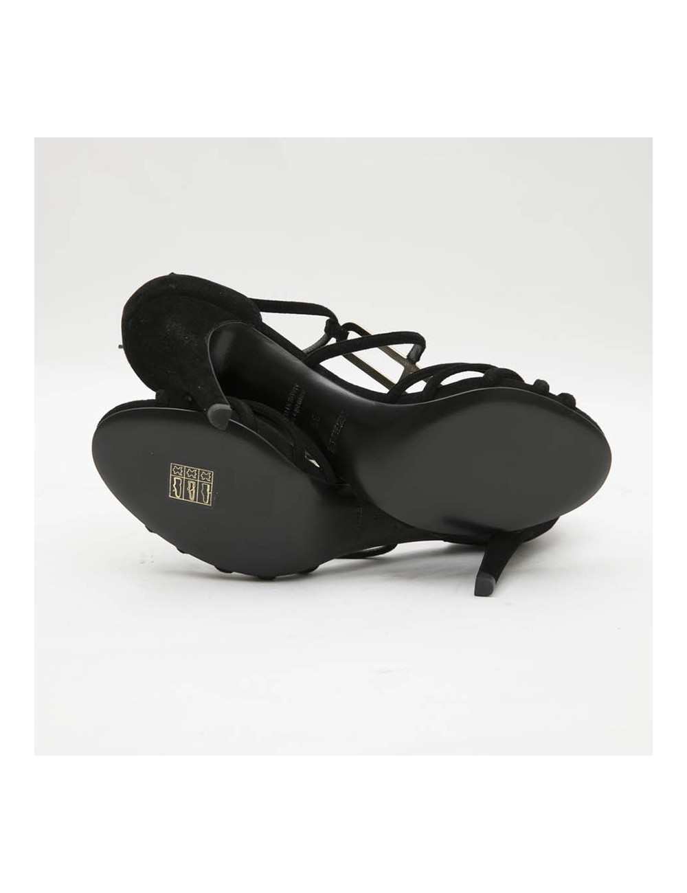 Sandales hautes T 39  HERMES daim noir 