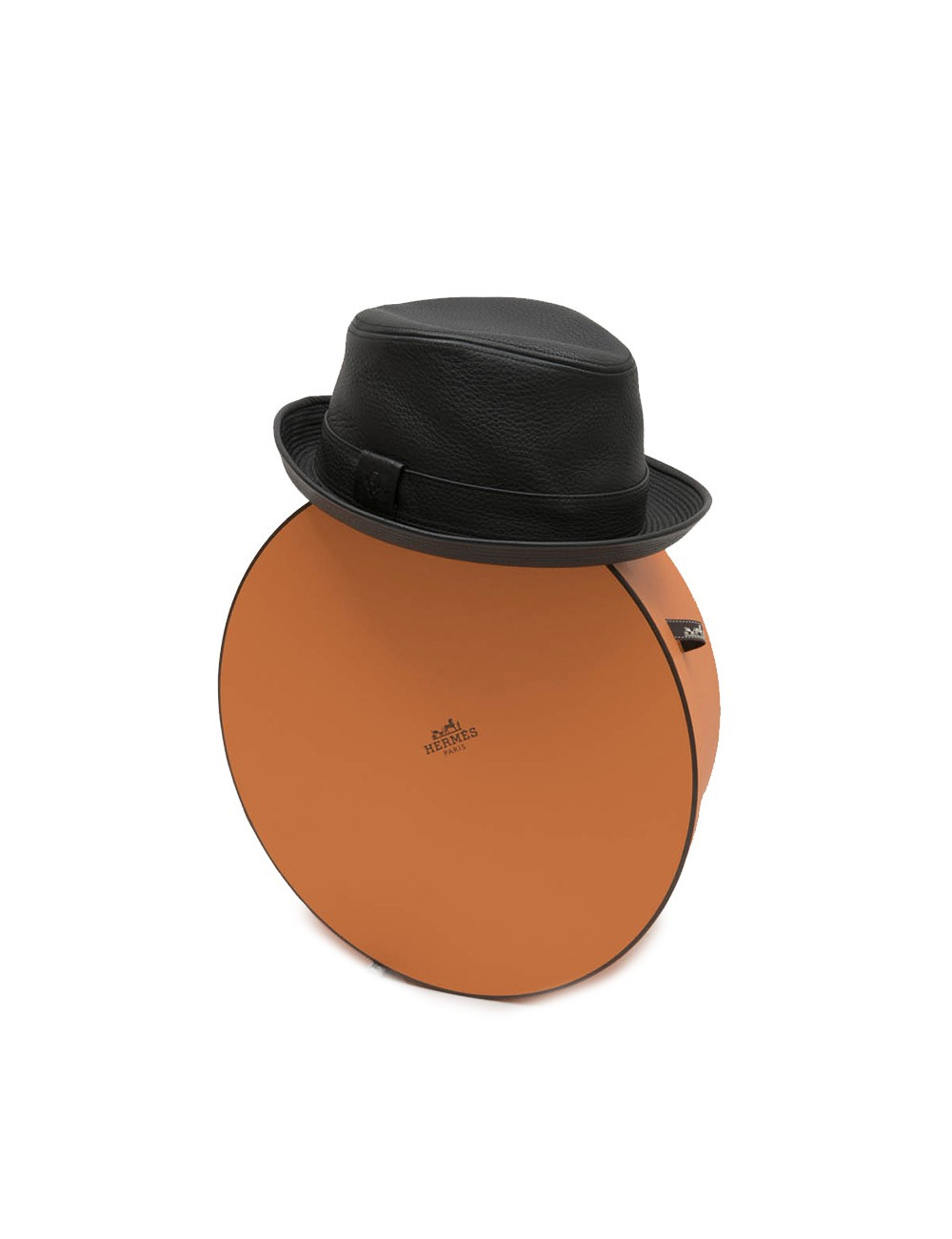 HERMES  hat in black taurillon clémence leather size 58