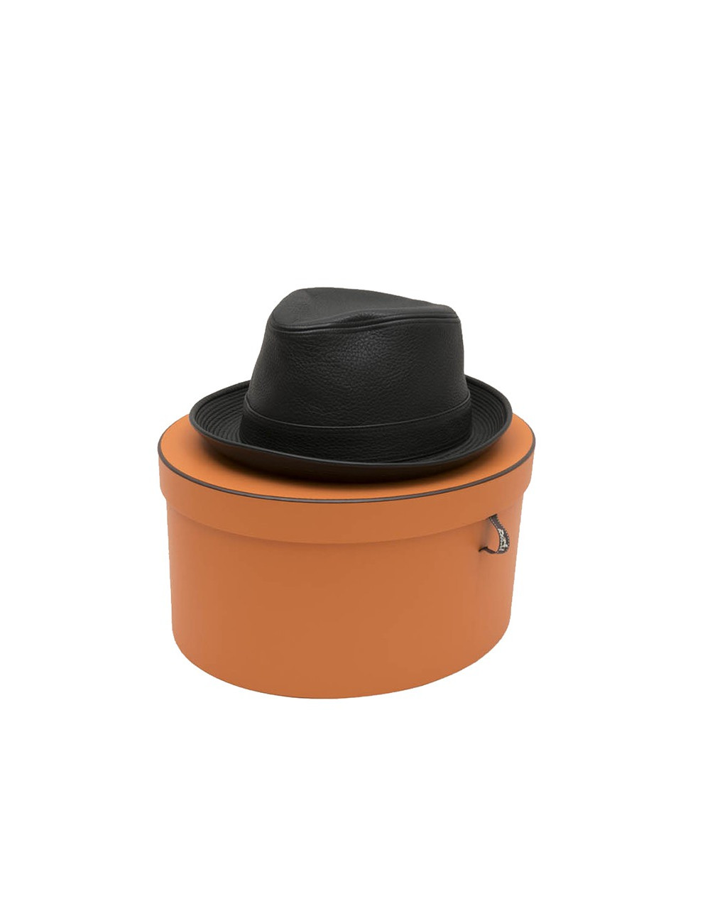 HERMES  hat in black taurillon clémence leather size 58