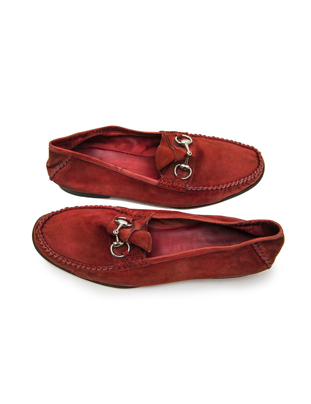Mocassins GUCCI mors daim rouge T43