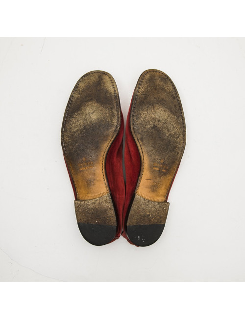Mocassins GUCCI mors daim rouge T43